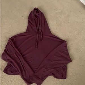 plum colored cropped sweatshirt